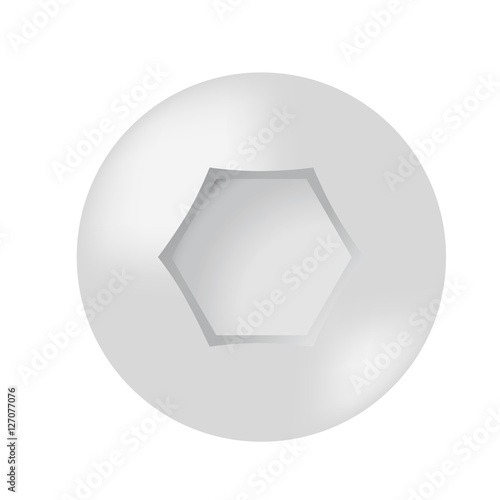 Vector illustration. Cap screws with hexagon convex, matt.