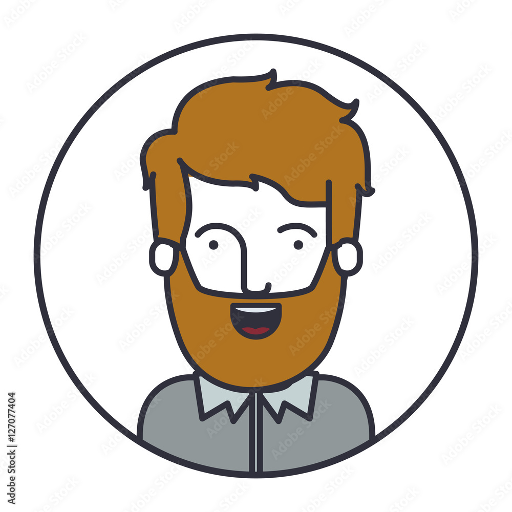 Man cartoon inside circle icon. Male avatar person human and people theme. Isolated design. Vector illustration