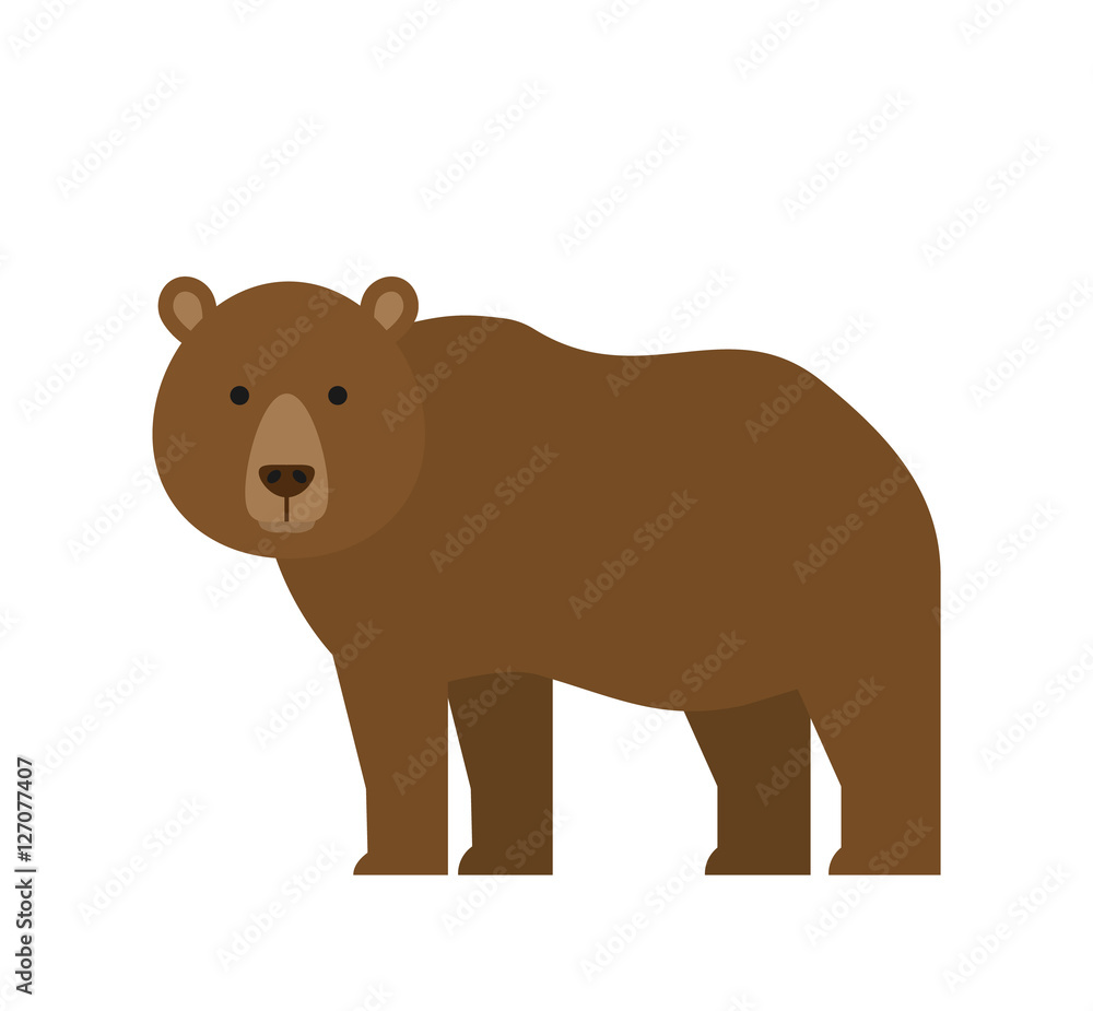 cartoon brown bear on white background Stock Vector | Adobe Stock