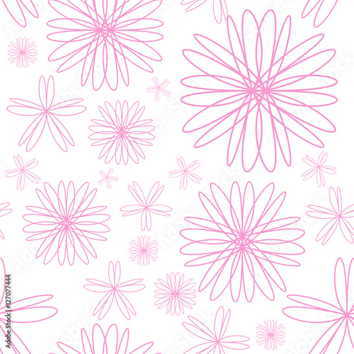 Seamless pattern. Pink Floral stylish background. Vector repeati