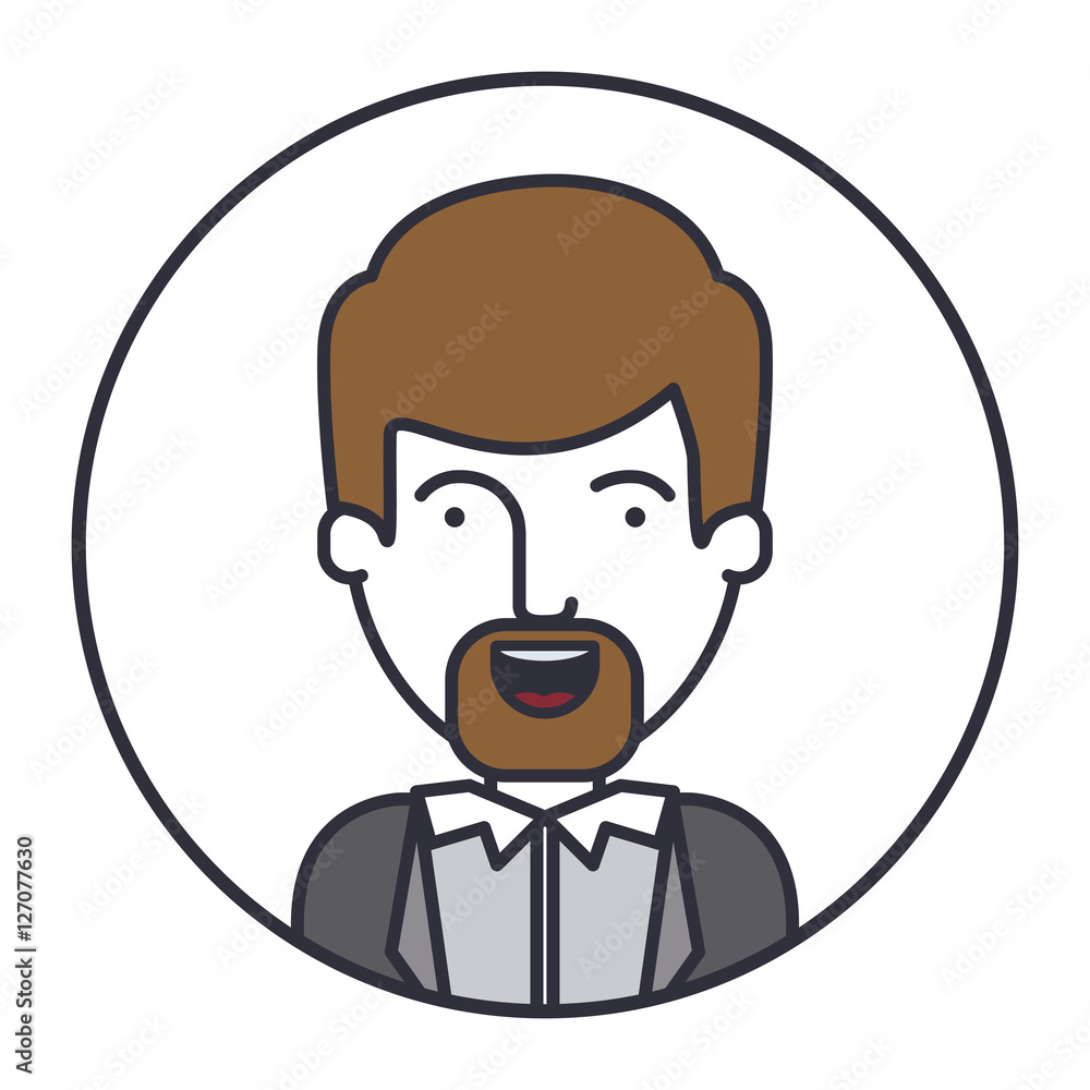 Man cartoon inside circle icon. Male avatar person human and people theme. Isolated design. Vector illustration Man cartoon inside circle icon. Male avatar person human and people theme. Isolated design. Vector illustration