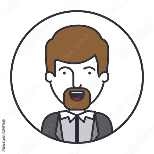 Man cartoon inside circle icon. Male avatar person human and people theme. Isolated design. Vector illustration