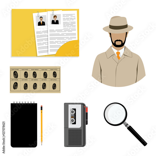 Detective icon set