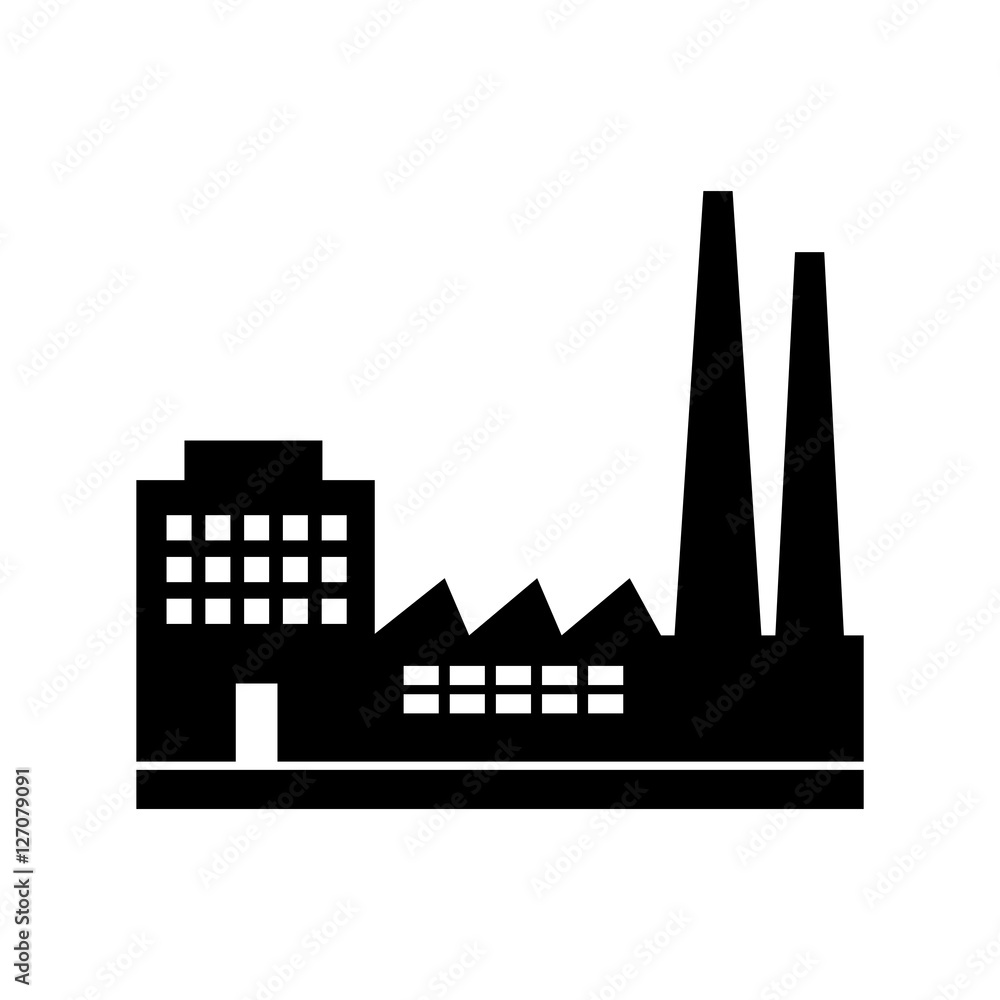 Factory vector icon on white background