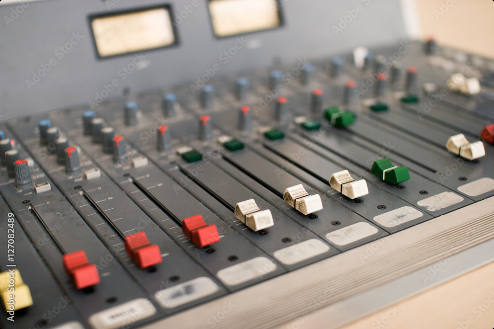Closeup of sound mixer