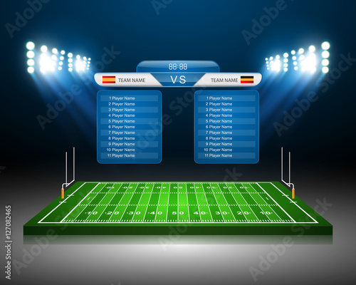 American Football field, vector