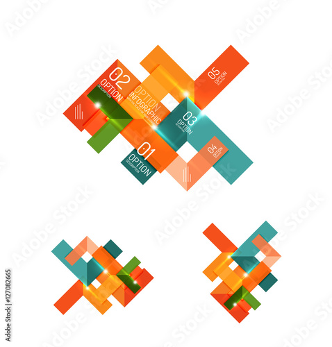 Abstract paper geometric infographic templates