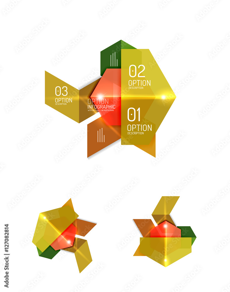 Set of abstract geometric paper graphic layouts Set of abstract geometric paper graphic layouts
