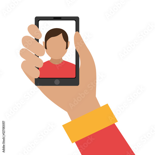 selfie photographic concept icon vector illustration design