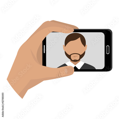 selfie photographic concept icon vector illustration design