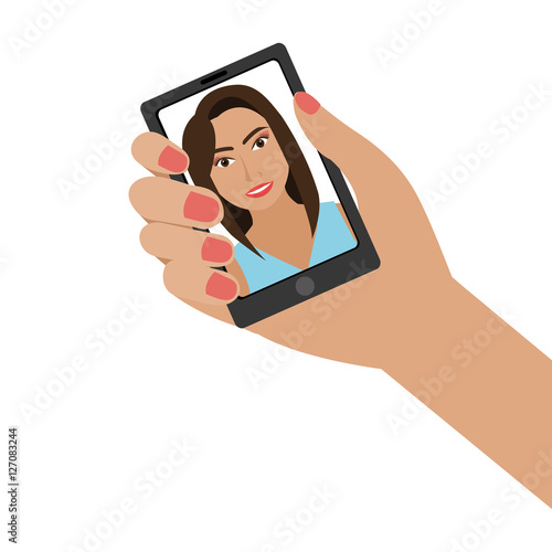 selfie photographic concept icon vector illustration design