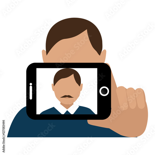 selfie photographic concept icon vector illustration design