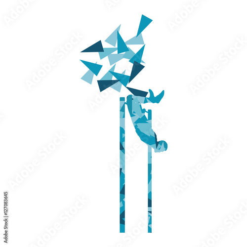 Athlete doing pull up man fitness and horizontal bar vector back