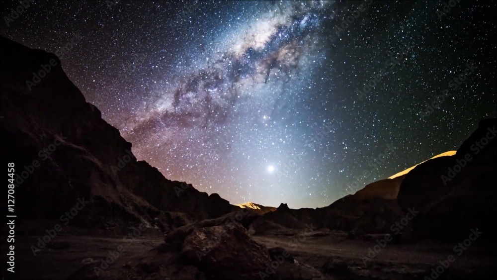 star trails in Atacama desert Chile
