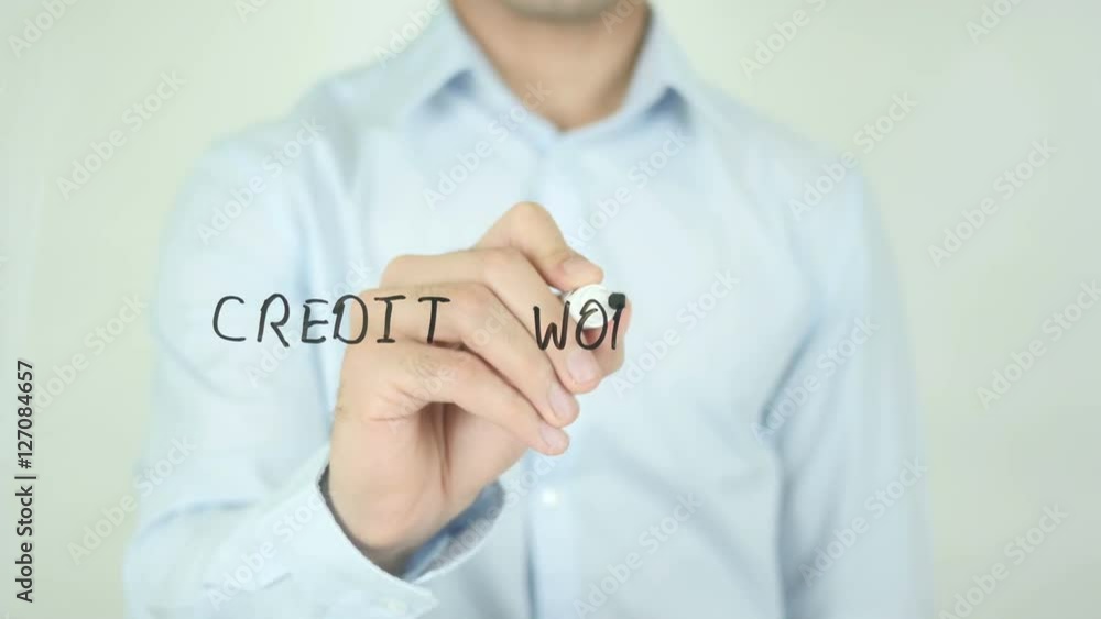 Credit Worthiness, Man Writing on Screen Credit Worthiness, Man Writing on Screen