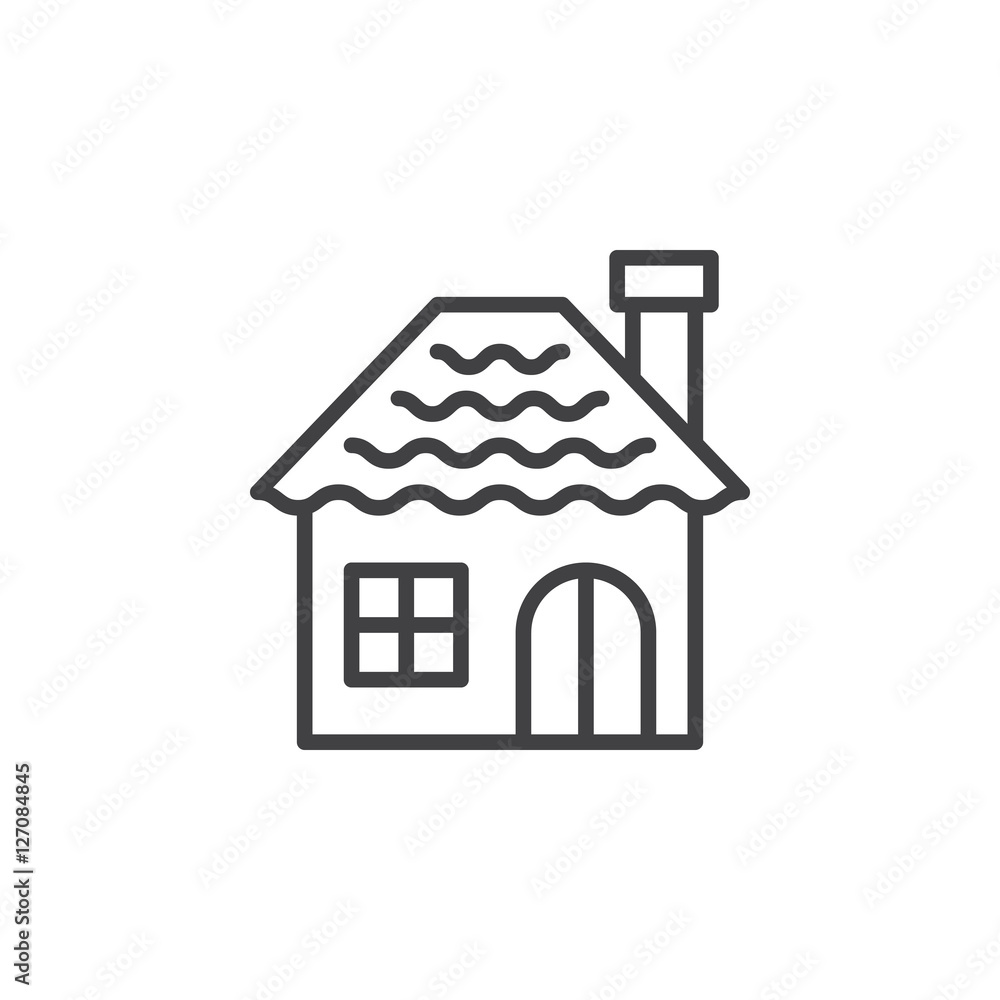 Gingerbread house line icon, outline vector sign, linear pictogram isolated on white. logo illustration Gingerbread house line icon, outline vector sign, linear pictogram isolated on white. logo illustration