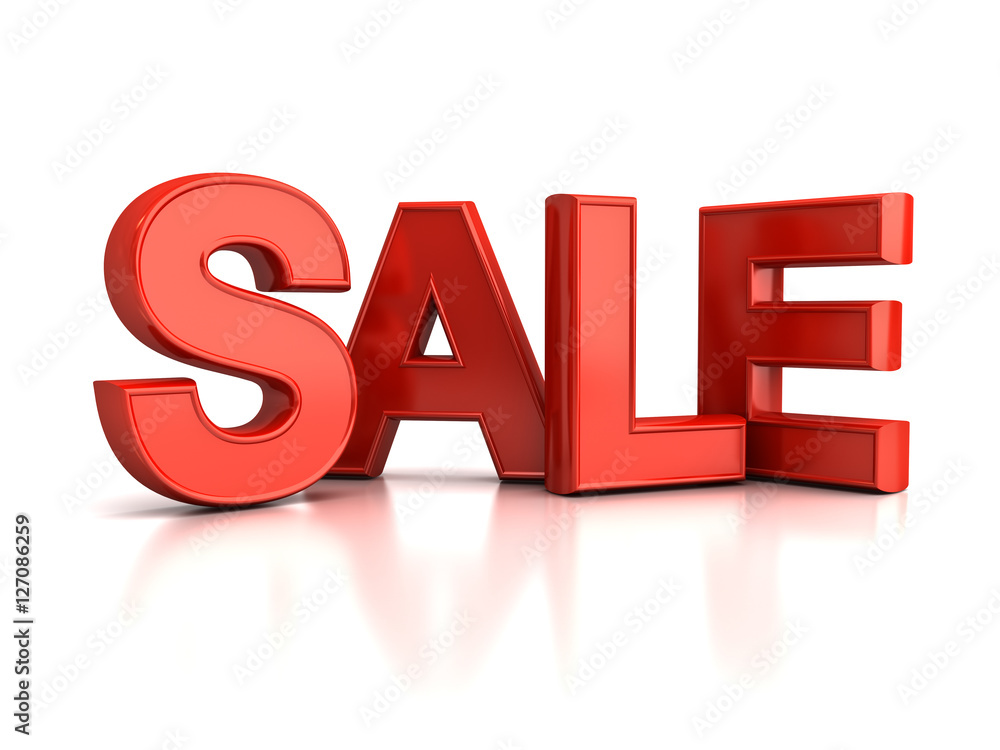 3d red sale word isolated over white background with reflection 3D rendering 3d red sale word isolated over white background with reflection 3D rendering
