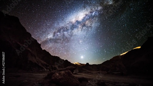 star trails in Atacama desert Chile