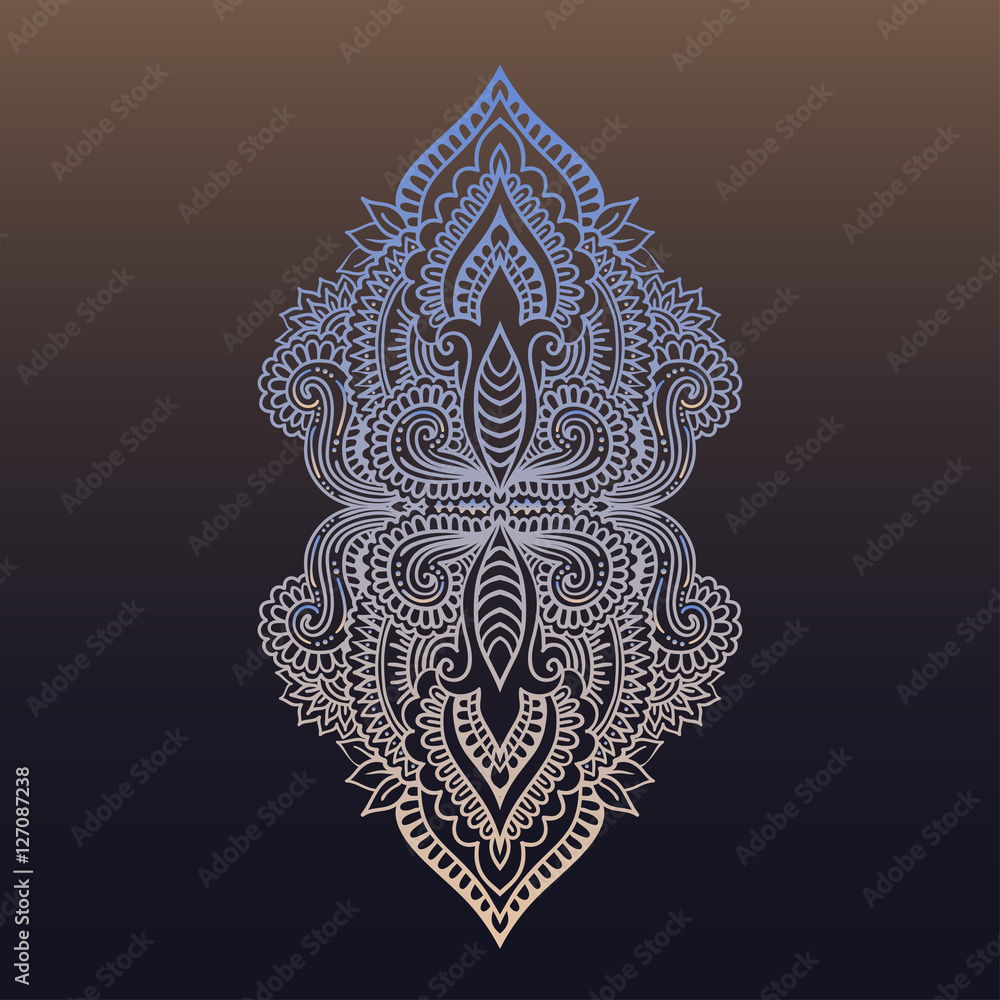 Vector Indian hand drawn hamsa with ethnic ornaments. Beautiful India ethnica ornament. Folk Henna tattoo style Vector Indian hand drawn hamsa with ethnic ornaments. Beautiful India ethnica ornament. Folk Henna tattoo style