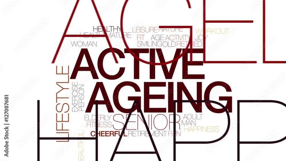 Active ageing animated word cloud. Kinetic typography. Active ageing animated word cloud. Kinetic typography.