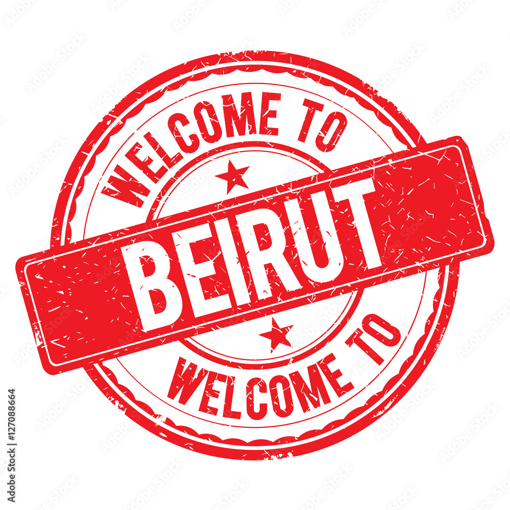 Naklejka premium Welcome to BEIRUT Stamp.
