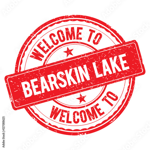 Obraz na plátně Welcome to BEARSKIN LAKE Stamp.