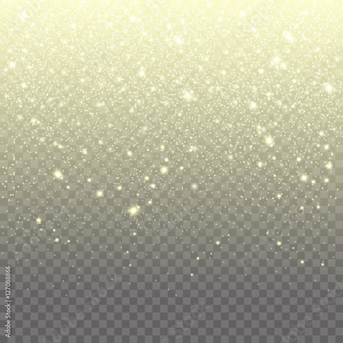 Transparent Golden Glow light effect. Star burst with sparkles