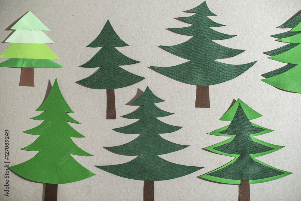 Fototapeta premium Christmas tree made of paper