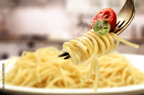 pasta and fork 