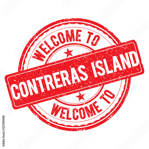Welcome to CONTRERAS ISLAND Stamp. photo
