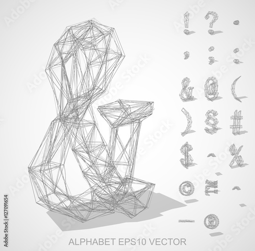Vector illustration of a  sketched Symbols. Hand drawn 3D Symbols.