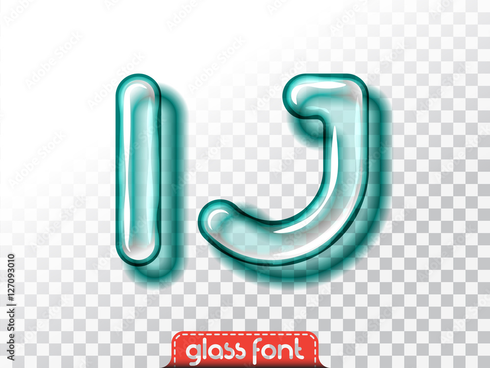 Realistic glass alphabet font Realistic glass alphabet font
