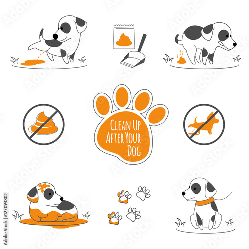 Clean up after your dog illustration