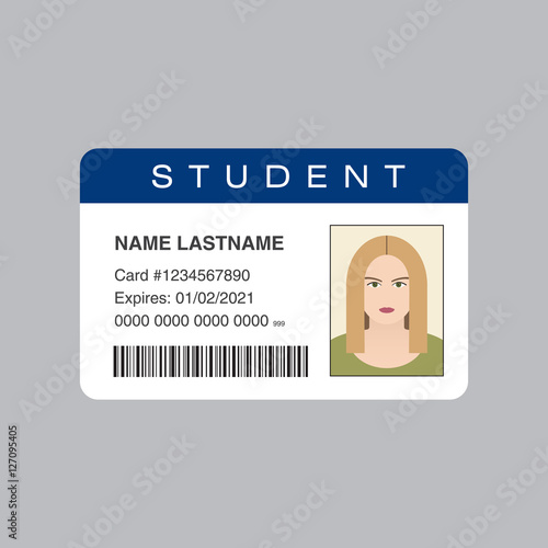 Student ID card. Vector illustration