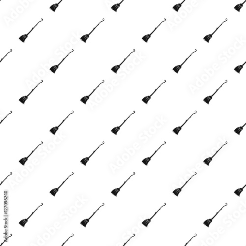 Witch broom pattern. Simple illustration of witch broom vector pattern for web