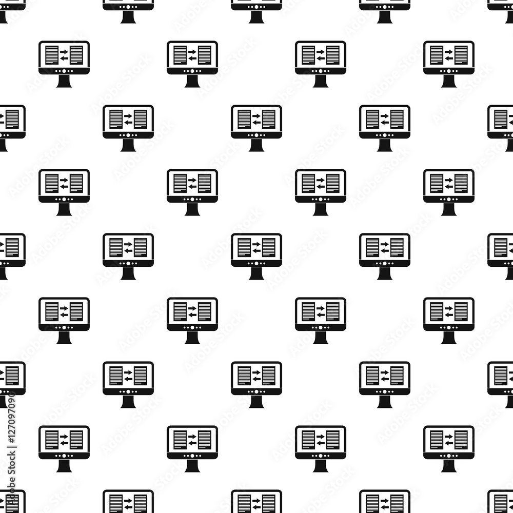 Computer screen with translator app pattern. Simple illustration of computer screen with translator app vector pattern for web