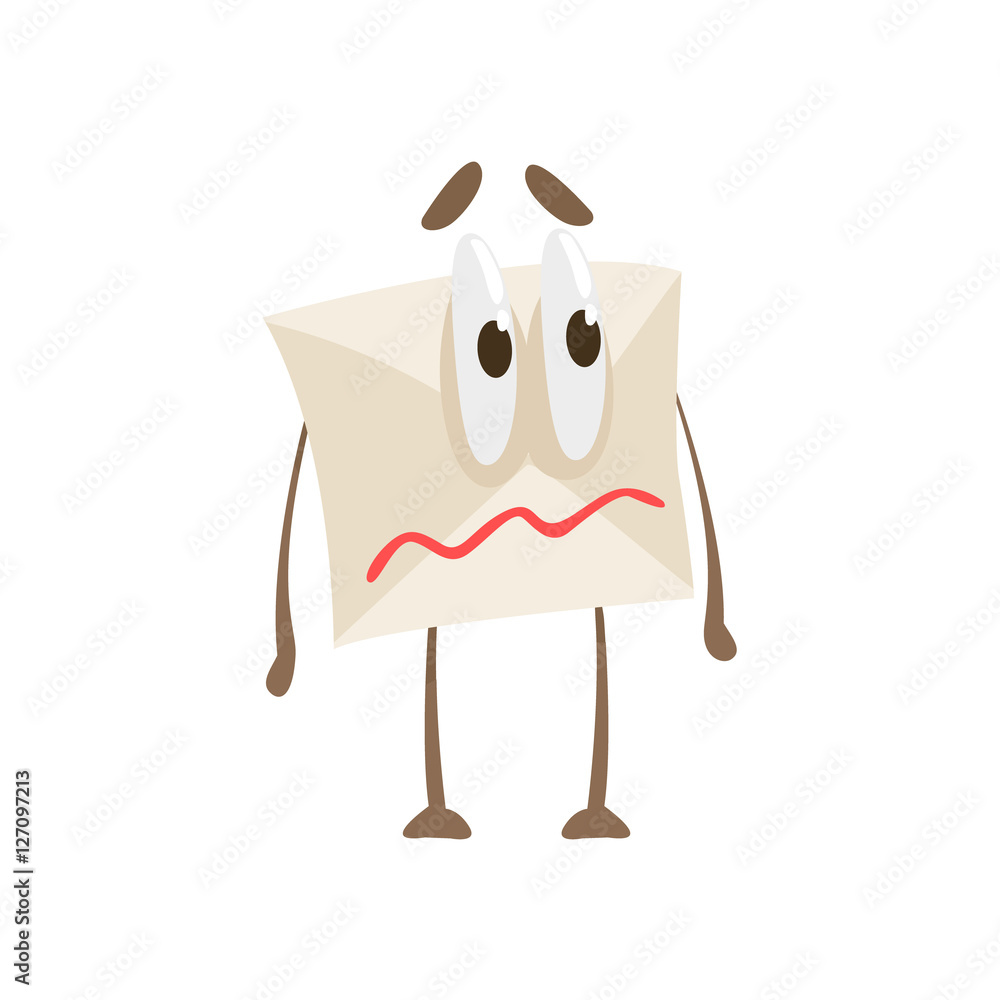 Quivering Lips Humanized Letter Paper Envelop Cartoon Character Emoji