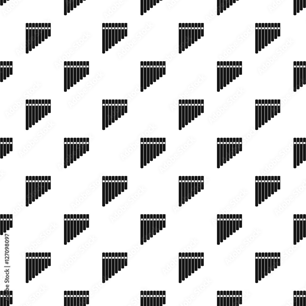 Pan flute pattern. Simple illustration of pan flute vector pattern for