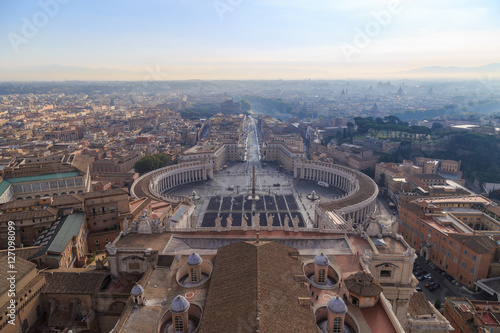 View from the dome of St. Peter's Basilica in the morning Rome