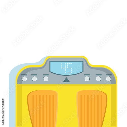 Yellow Bathroom Scales For Weight Loss Monitoring Vector Illustration From The Fitness Essentials Collection photo