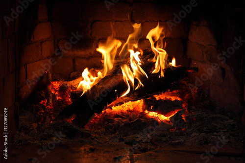 fire in fireplace  fire in fireplace