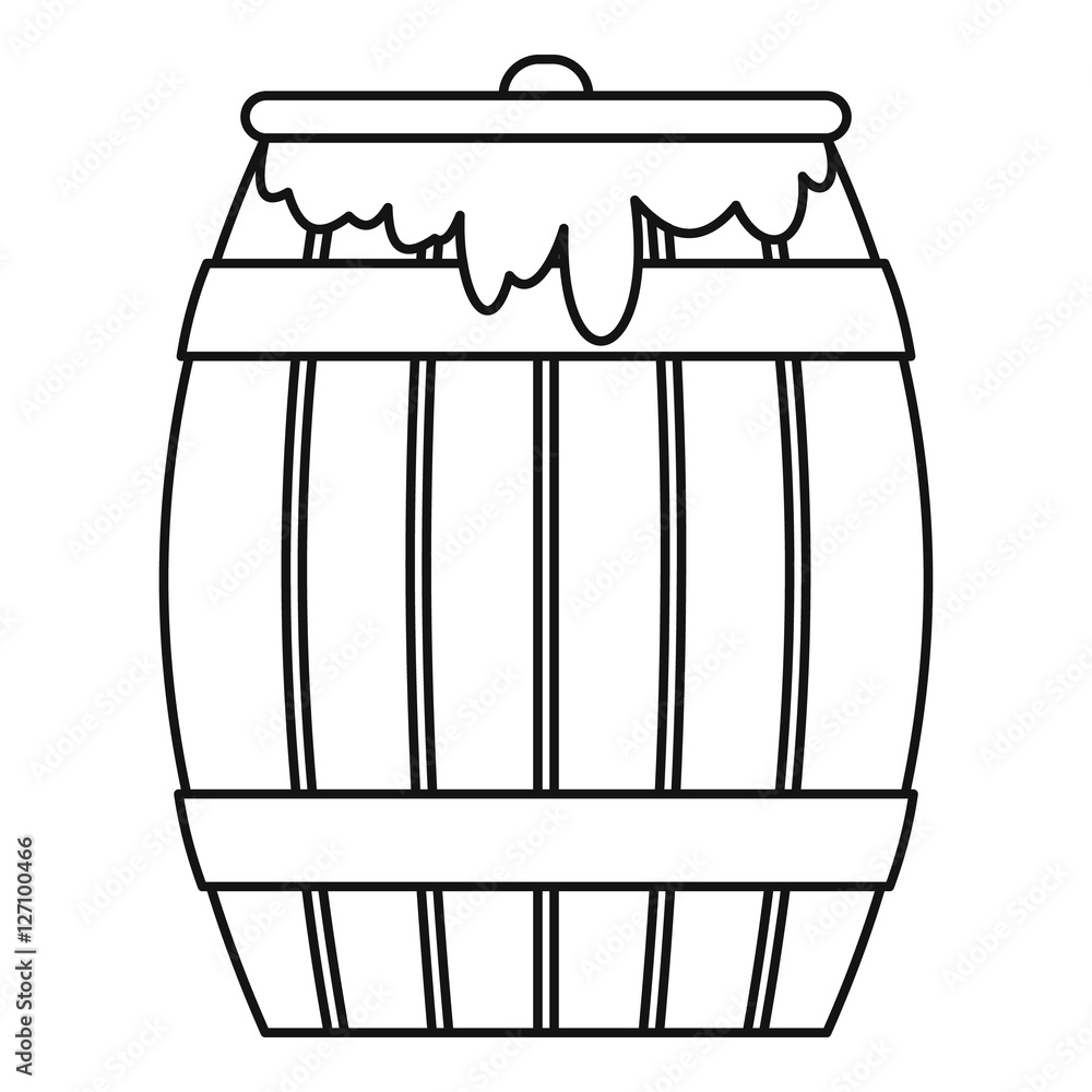 Honey keg icon. Outline illustration of honey keg vector icon for web Honey keg icon. Outline illustration of honey keg vector icon for web