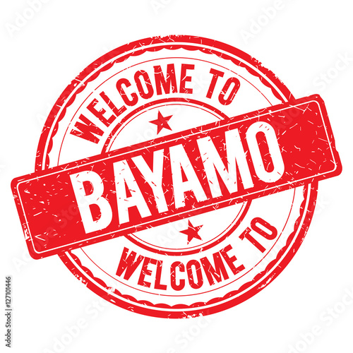 Obraz na plátne Welcome to BAYAMO Stamp.