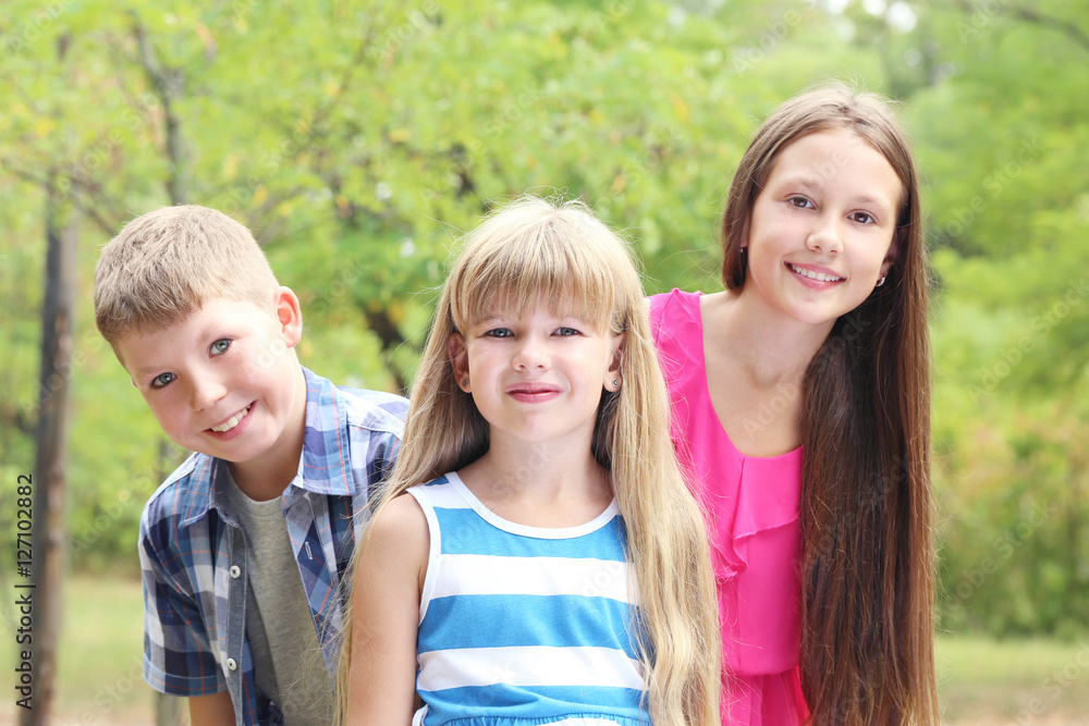 Fototapeta premium Portrait of childrens in the park