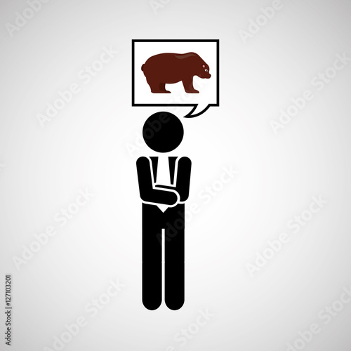 concept stock exchange market bear sell icon vector illustration eps 10