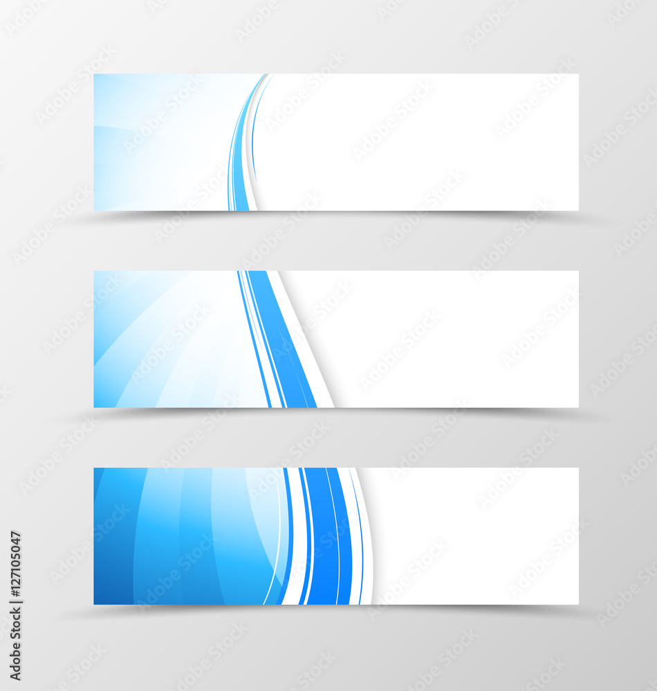 Naklejka premium Set of header banner dynamic wavy design