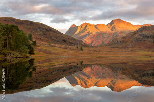 Perfect reflections at Blea Tarn in the Lake District, UK