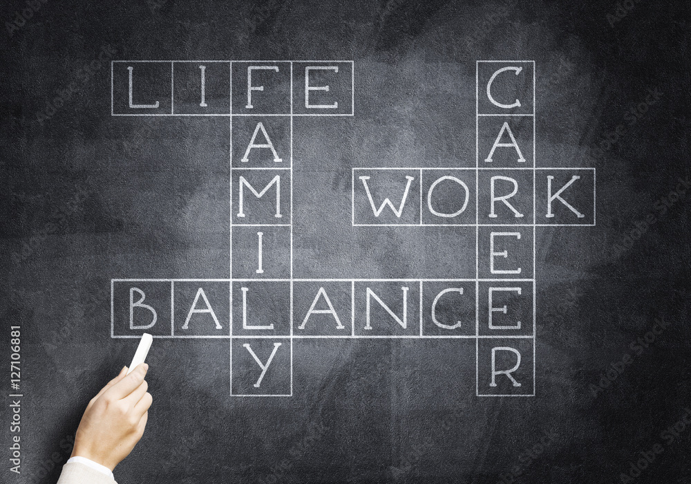 Fototapeta premium Woman draw crossword