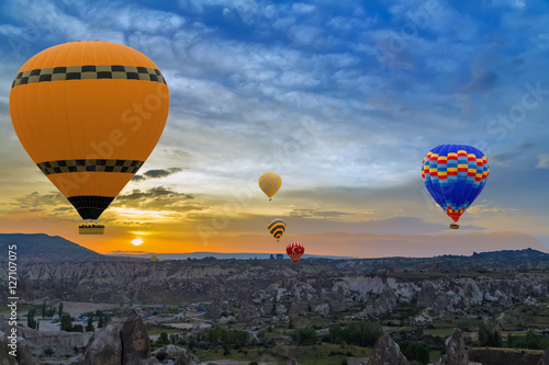 Hot air balloons sunset adventure