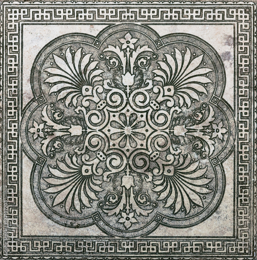 flower ceramic tiles old texture background
